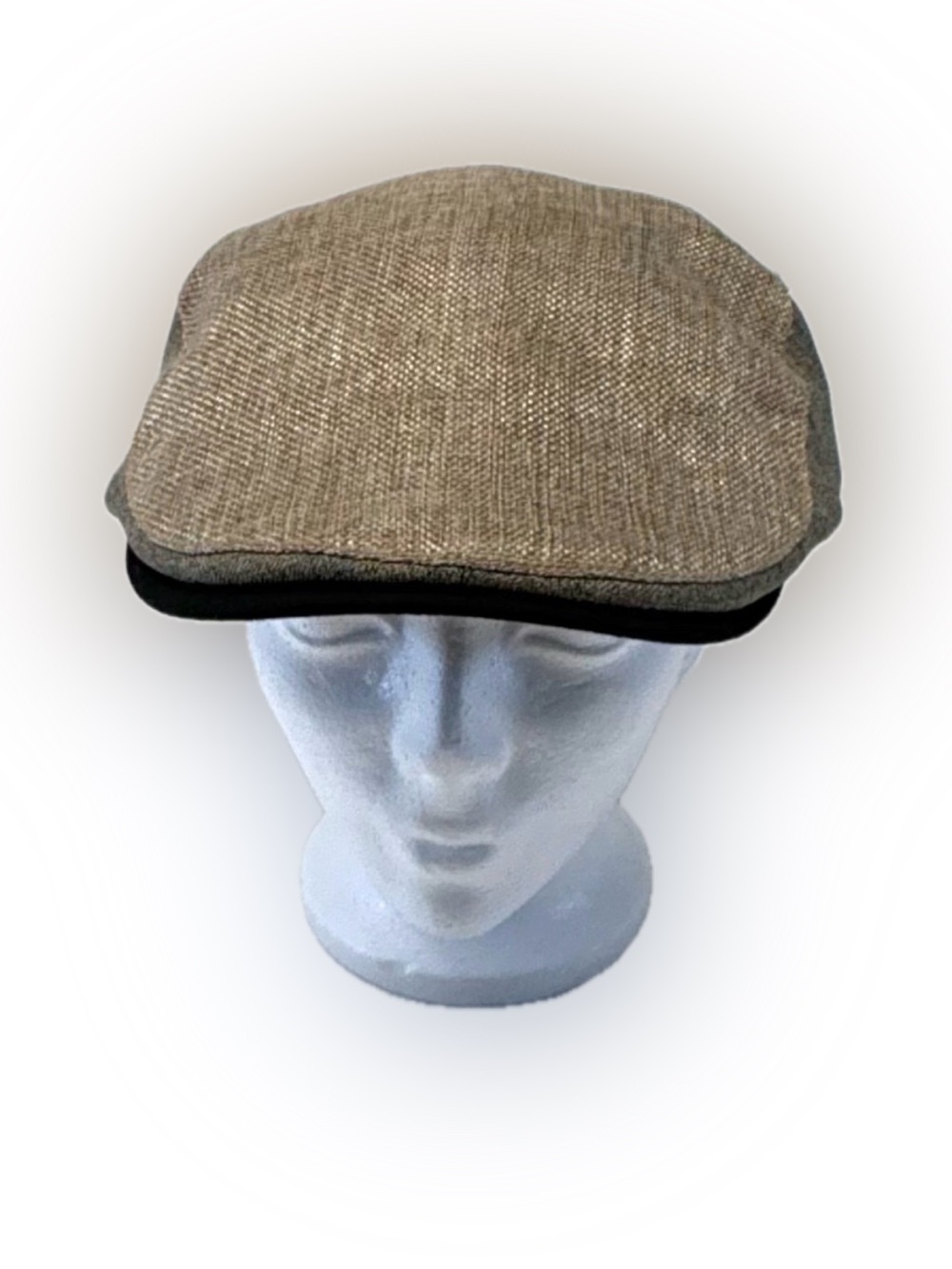 London Fog Men's Textured Flat Cap Hat - Tan Brown Two-Tone (EUC)